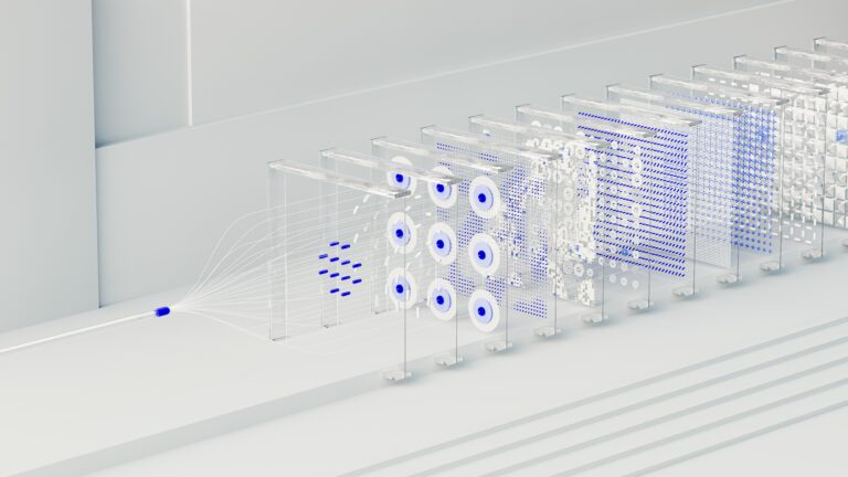 Structured AI workflow for investment research showing layered data processing and analysis